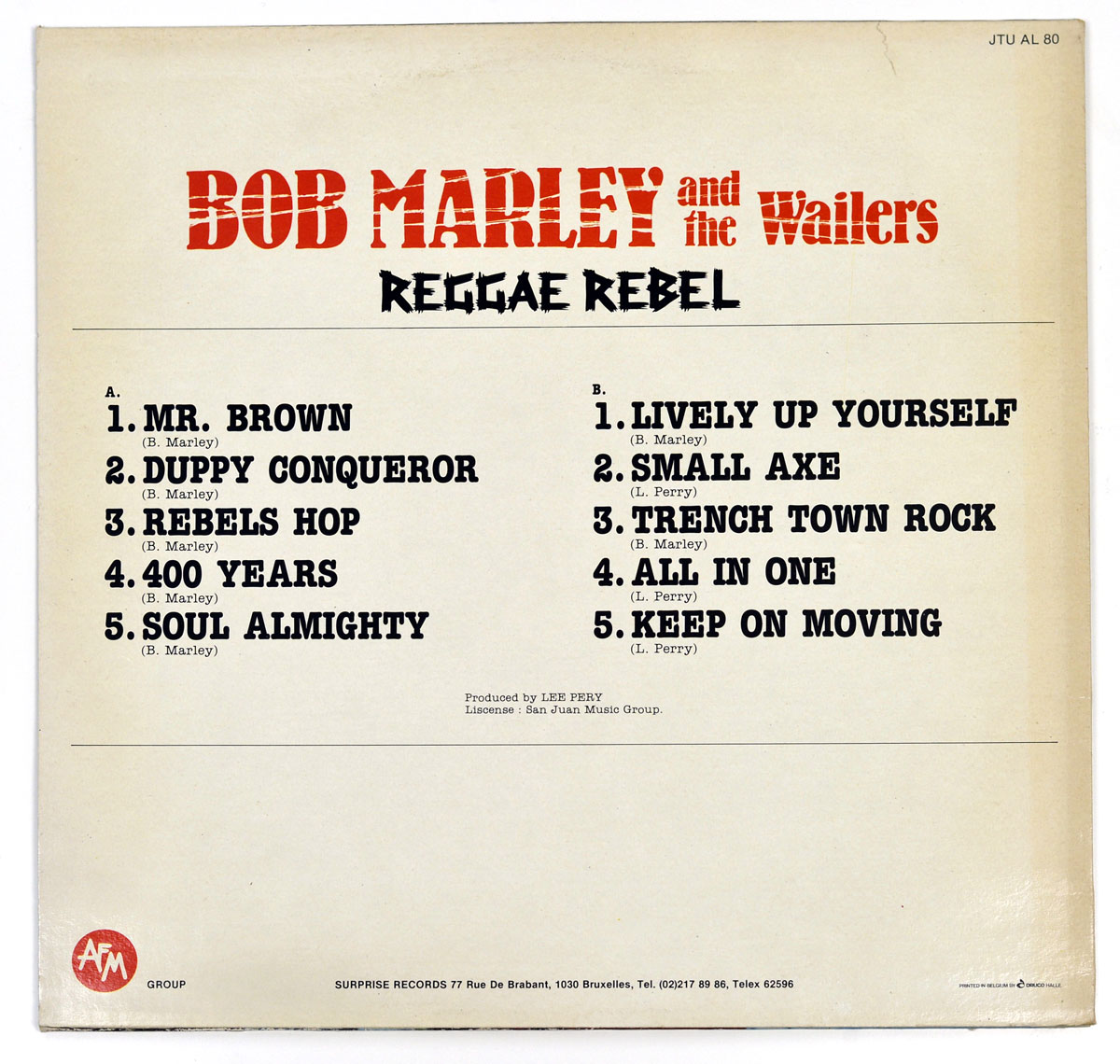 High Resolution Photo Album Back Cover of BOB MARLEY & THE WAILERS – Reggae Rebel (Belgium)  https://vinyl-records.nl